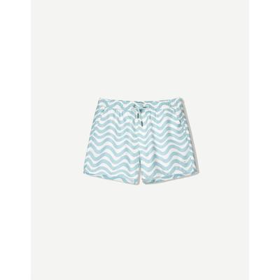 Bershka Printed Swimming Trunks Men S Light Blue