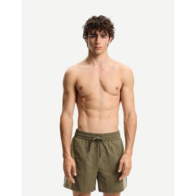 Bershka Boxy Fit Swimming Trunks Men M Khaki