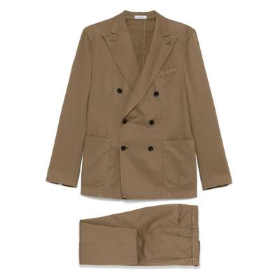 Linen Double-Breasted Suit - Natural - Boglioli Suits