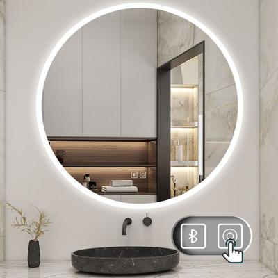 Badspiegel Badezimmerspiegel Rund Spiegel Badspiegel mit Beleuchtung Beschlagfrei Bluetooth Dimmbar Image