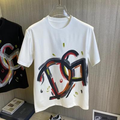 TEMU Men's Graffiti Letter Print Short Sleeve T-shirt - Black Casual Round Neck Tee With Vibrant Street Art Design, & Machine Washable, Streetwear Fashion, Contemporary Style, Regular Fit Shirt Image