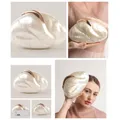 Blume Oval Eierschale Clutch Tasche Acryl Perle Beige Rahmen Geldbörse Frauen Hochzeit Abend Party Niedliche Elfenbein Handtasche Mini Strandtaschen
