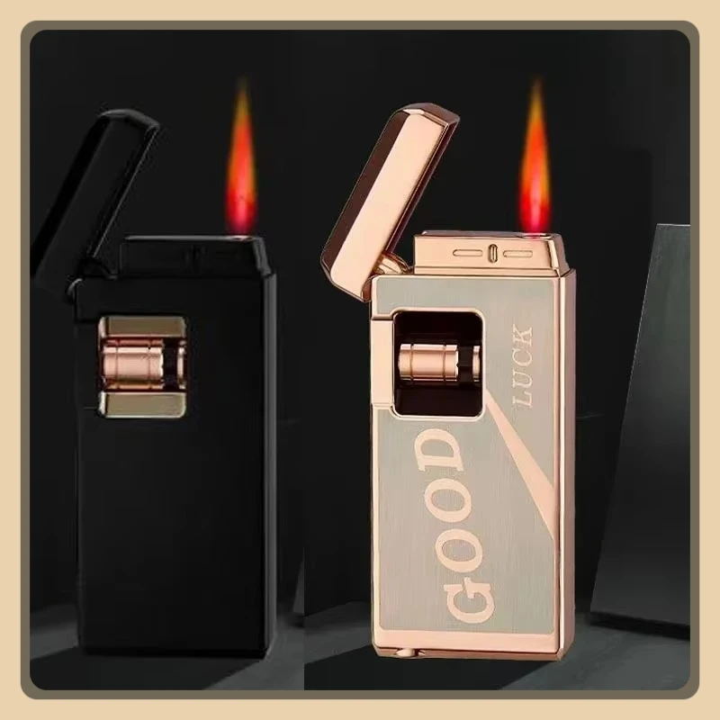 Metall Induktion Winddicht Rot Jet Flamme Butan Gas Feuerzeug Kreative Touch Roller Batterie Zündung Rauchen Zubehör Gadgets Image