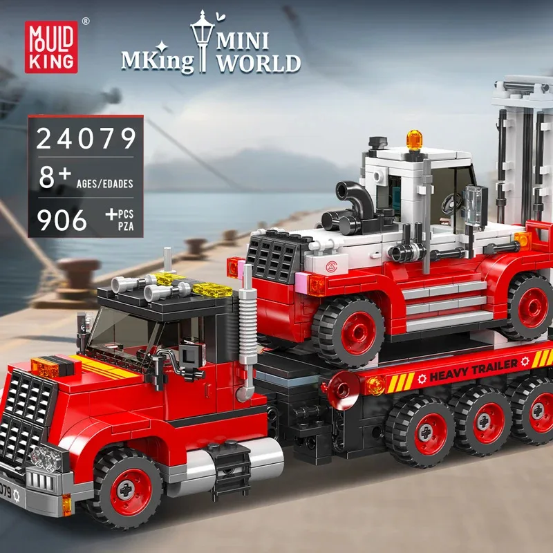 Mould King 24079 Technischer LKW, Spielzeug, der Gabelstapler, Transportwagen, Baustein, Montage, Auto, Ziegel-Set, Kinder, Weihnachtsgeschenk Image