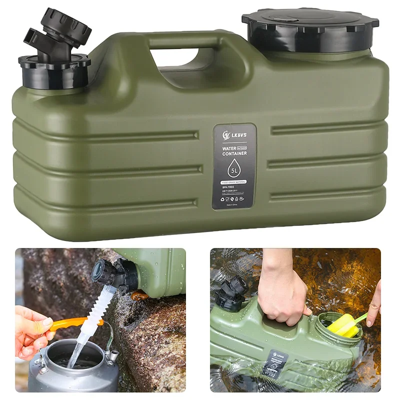25L tragbarer Wasserbehälter für den Außenbereich, großes Fassungsvermögen, Wasserträger mit abnehmbarem Wasserhahn, kein Auslaufen, für Camping, Angeln, Picknick, Wandern Image