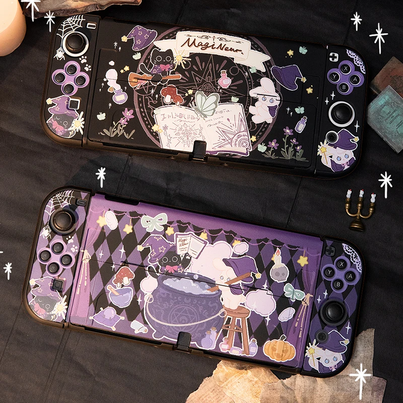 Magic Black Cat Shell für Nintendo Switch OLED Hülle Hard PC Cover Split Joy-con Schutzhülle für Nintendo Switch Zubehör Image