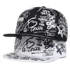 Unisex Schwarz und Weiß Buchstabe Graffiti Druck Hip-Hop Hüte Frühling Herbst Outdoor Einstellbar Casual Baseball Caps Sonnenschutz Hut