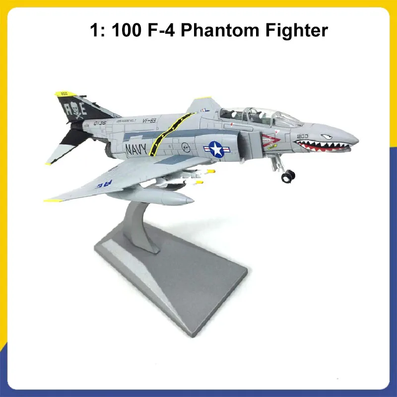 Maßstab 1:100 F-4 Phantom II Kampfbomber Piratenflagge US Carrier BattleShip Modell Nicht-RTR Fertiges Hobbyspielzeug zum Sammeln Image