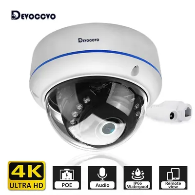 8MP 4K ONVIF IP Dome Sicherheit Kamera Vandalensichere Wasserdichte Outdoor Dome POE Kamera System Audio Aufnahme Bewegungserkennung H.265