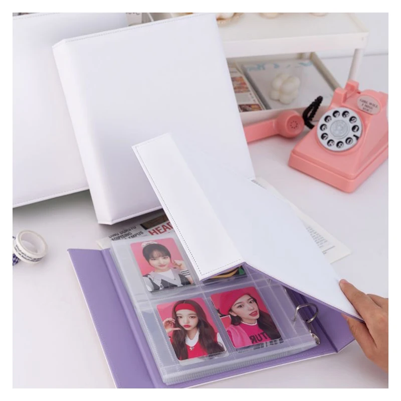 A5 Binder Photocards Magnetic D 3/7 Ring Kpop Photo Album Photocard Holder Collection Book Macaron Binder 1 2 4 Pocket Sleeves