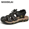 2025 neue Männliche Schuhe Aus Echtem Leder Männer Sandalen Sommer Männer Schuhe Strand Sandalen Mann Mode Im Freien Beiläufige Turnschuhe Große größe 46