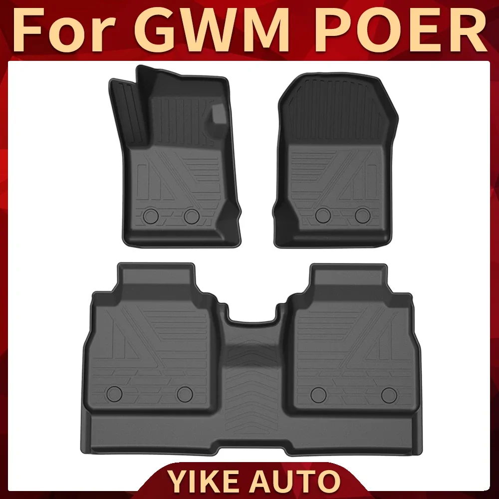 Für GWM PAO POER Cannon Ute P Serie 2019-2024 LHD RHD Auto Auto Fußmatten Allwetter TPE Fußmatten Fach Innen Zubehör Image