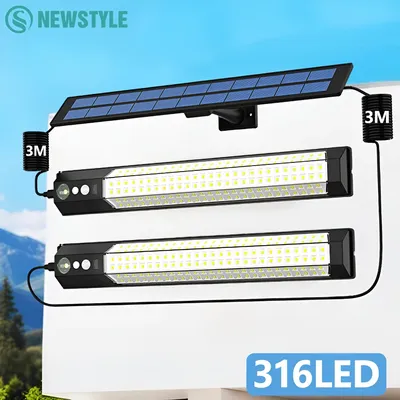316/158 LED Solar Lampe Motion Sensor Outdoor Camping Wand Licht Wasserdichte Solar Powered Sicherheit Licht Garten Zaun Garten