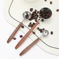 Cucchiaio dosatore per chicchi di caffè in acciaio inossidabile Manico in legno Cucchiaino dosatore