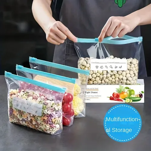 Sac congélateur étanche avec fermeture éclair, poète, conservation des aliments frais et scellé, adapté à l'organisation de la cuisine