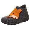 Hausschuh SUPERFIT "HAPPY OCTI WMS: Mittel", Kinder, Gr. 25, grau (grau, orange), Filz, casual, Schuhe, Babyschuh mit Klettverschluss, Größenschablone zum Download