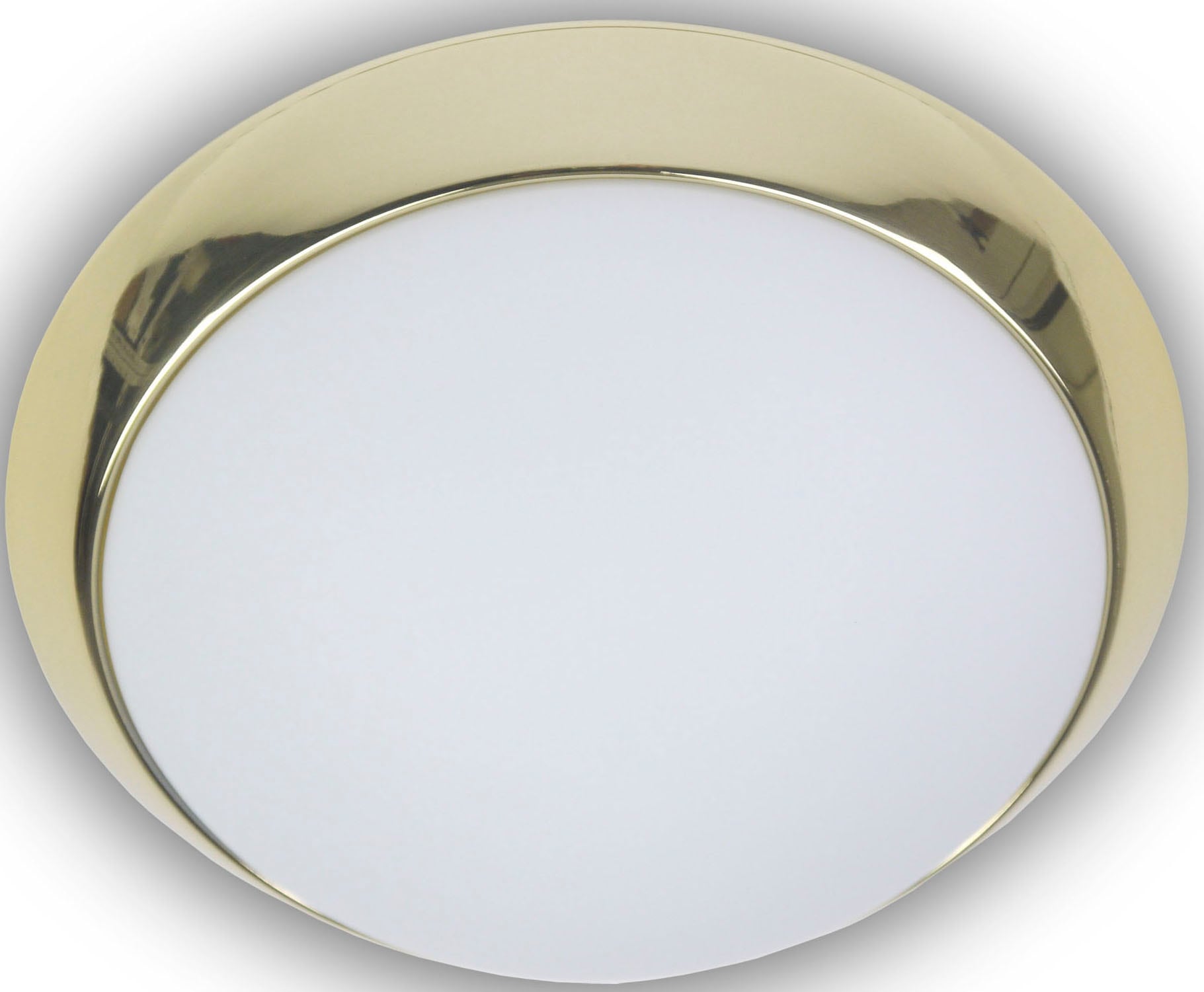 NIERMANN Deckenleuchte "Opal matt, Dekorring Messing poliert, LED", messing poliert, 1, Ø 30cm, 1 Stk., Leuchten Image
