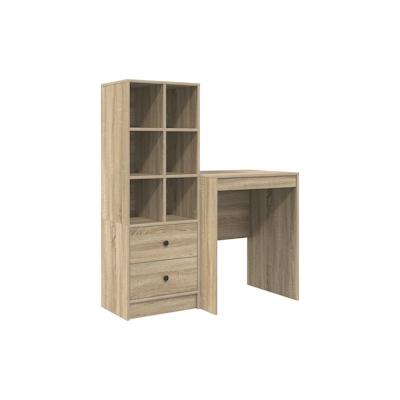 vidaXL Schreibtisch mit Stauraum Sonoma Eiche Spanplatte Image