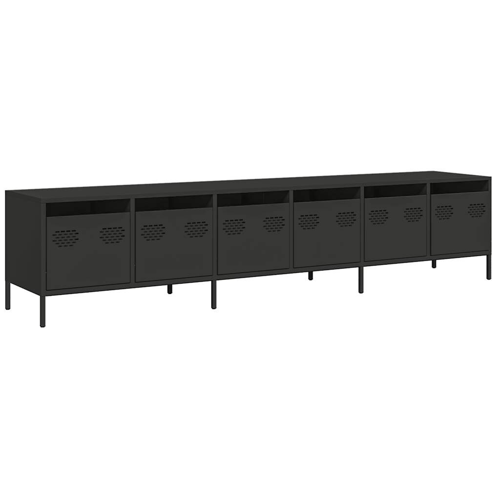 vidaXL TV-Schrank Schwarz 202x39x43,5 cm Kaltgewalzter Stahl Image