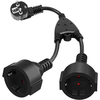 Doppelstecker für Steckdose, Verlängerungskabel mit 2 Steckdosen 16A/ 250V/ Max.3680W 2 in 1 Image