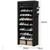 L&h-cfcahl - Schuhregal 10-stöckig Stoff 60x30x160cm Lagerschrank Schuhschrank mit Schutzhülle für