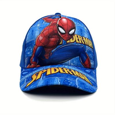 TEMU 1pc Spider-man Cartoon Print Baseball Cap - Blue & , Wide Brim Breathable Nylon Hat For Men, Golf, Outdoor Activities & Casual Wear, Holiday Themed Cap | Wide Brim Hat | Durable Cap Image