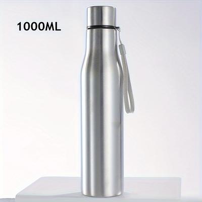 TEMU Large Capacity Stainless Steel Water Bottle, Capacity, With Steel Lid, Portable, Hanging Design, Industrial Food Supply Equipment, Outdoor Sports Drink Jug Image