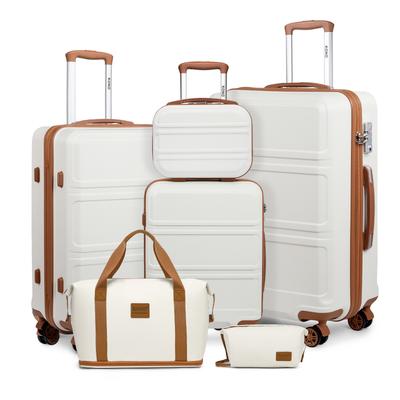 TEMU 13/20/24/28inch Kono Suitcase Set 6pcs Hard Case Abs Trolley Hand Luggage Suitcase Luggage Sets Travel Suitcase With Wheels And , With Travel Bag And Toiletry Bag Suitcase Set Image