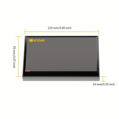 TEMU Kodak Portable Mechanical Hard Drive - 500gb/1tb Options, Usb 3.0, External Storage For Laptops, Compatible With & Pc, File System, Intelligent , , Ideal For Photos, Videos, And Documents Image