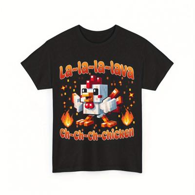 TEMU Lava Chicken Funny Gamer Shirt/tee/top With A . Mine. Craft. Greatgift Image