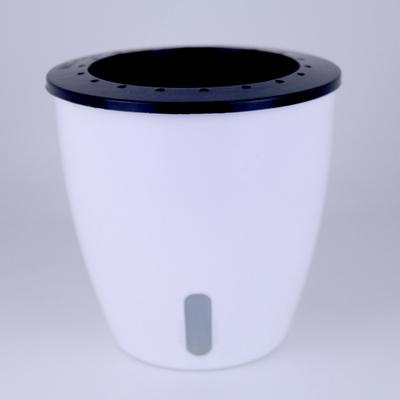 TEMU Lazy Flower Pot Water Plant Flower Pot/self-watering Flower Pot With Water Level, Nursery Flower Pot, Indoor And Outdoor Flower Pots, Window Balcony (white) Image