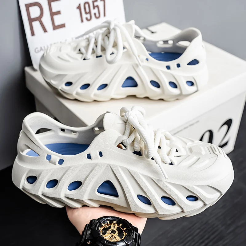 Sommer Outdoor Strand Schuhe Clogs EVA Garten Hausschuhe Loch Schuhe Strand Plattform Sandalen Paar Indoor Haus Weiche Badezimmer Rutschen