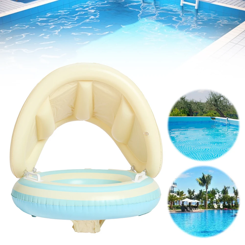 Baby-Schwimmring, aufblasbarer Schwimmring mit abnehmbarem Sonnenschirm, Kindersitzring, auslaufsicherer Babypool für Kinder und Kleinkinder