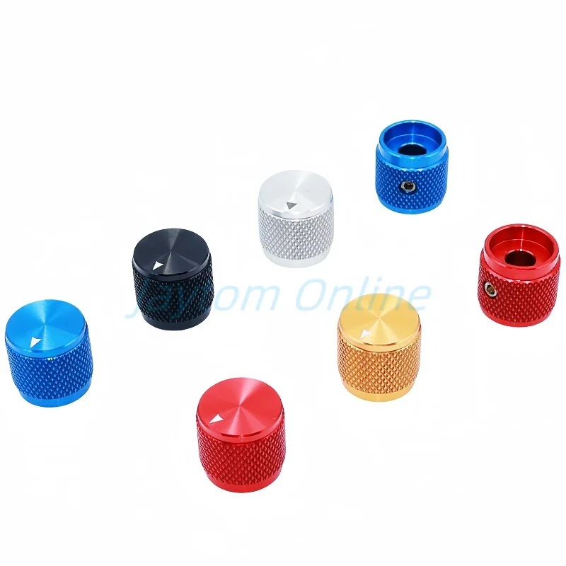 1pc 17x16mm Solid Aluminum Alloy Rotary Switch Caps Potentiometer Audio Amplifier Power Amplifier Knob Round Hole 6mm Screw Type