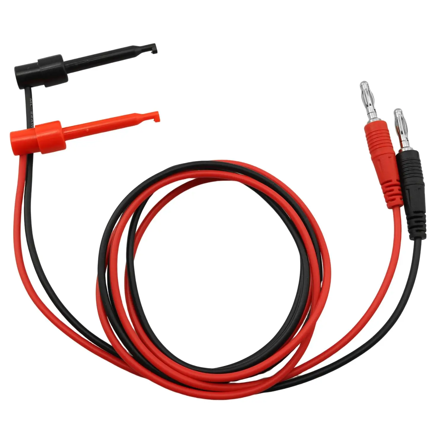 2 Stück Bananenstecker zum Testen von Hakenklemmen, Messleitungskabel, Leitungsdraht, 4 mm Bananenstecker für Multimeter-Elektrotest-Überbrückungsdraht Image
