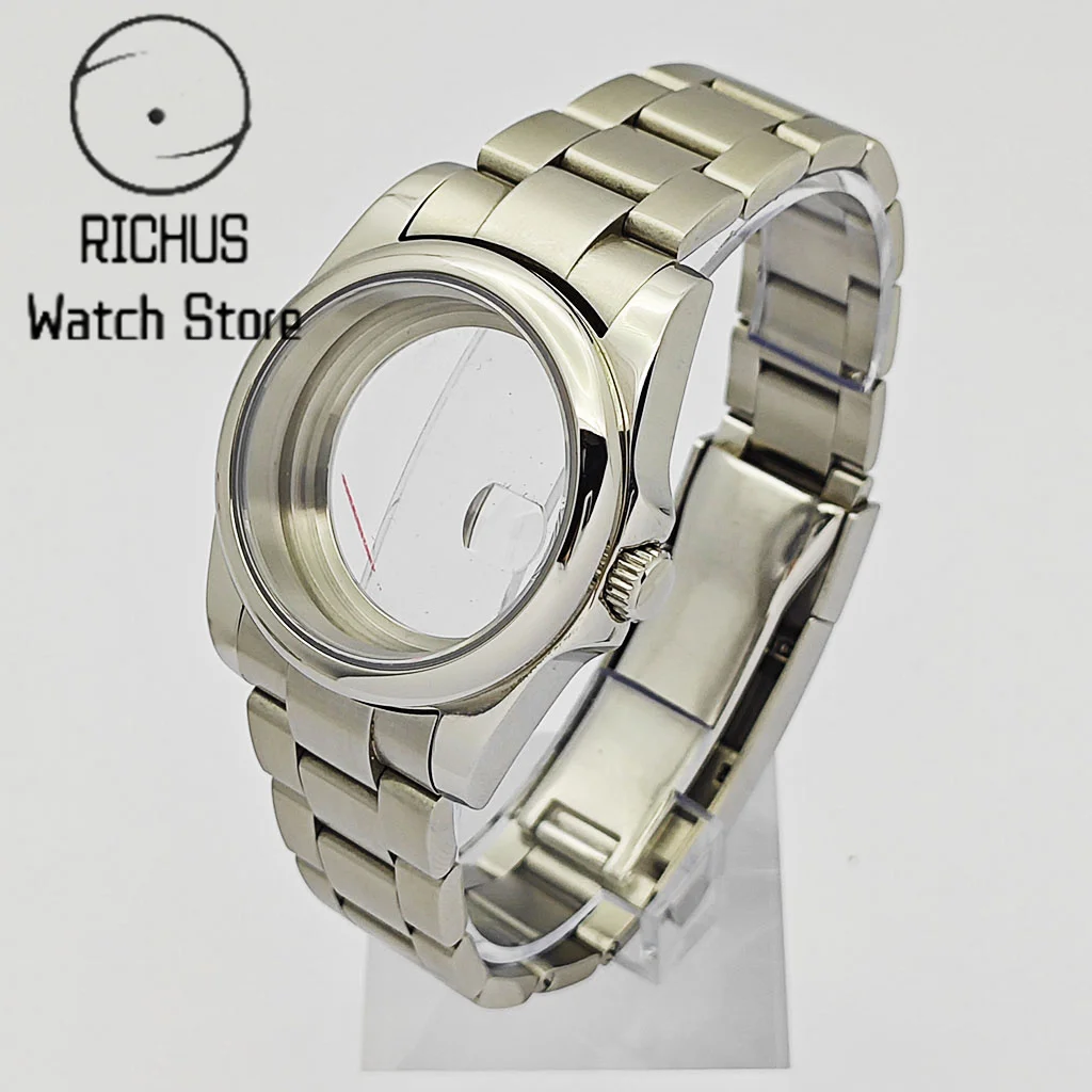 RICHUS NH35 36mm/39mm Silber Uhrengehäuse Saphirglas Fit NH34 NH35 NH36 ETA2824 PT5000 Uhrwerk Uhrenzubehör Image