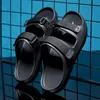 Sommer Männer Hausschuhe Indoor Hause Schuhe Schwarz Komfortable Anti-slip Casual Wohnungen Verstellbaren Trägern Männer Rutschen Schuhe Größe 36-47