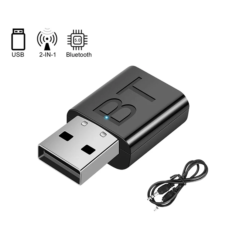 USB Bluetooth Empfänger Sender Auto Bluetooth 5.0 Audio Adapter TV Computer Drahtlose Bluetooth 2 In 1 Konverter Plug & Play Image