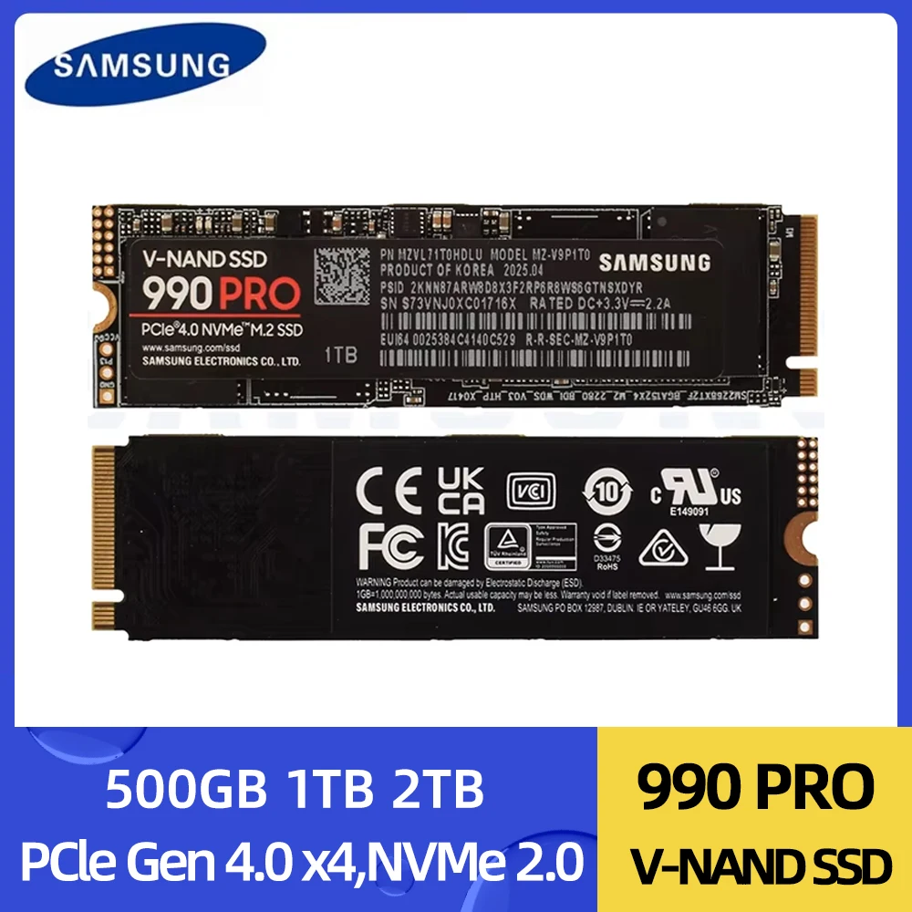 SAMSUNG 990 Pro SSD 500 GB 1 TB 2 TB M.2 2280 Internes Solid-State-Laufwerk Festplatte NVMe TLC PCIe Gen 4,0 x 4 für Laptop PC Image