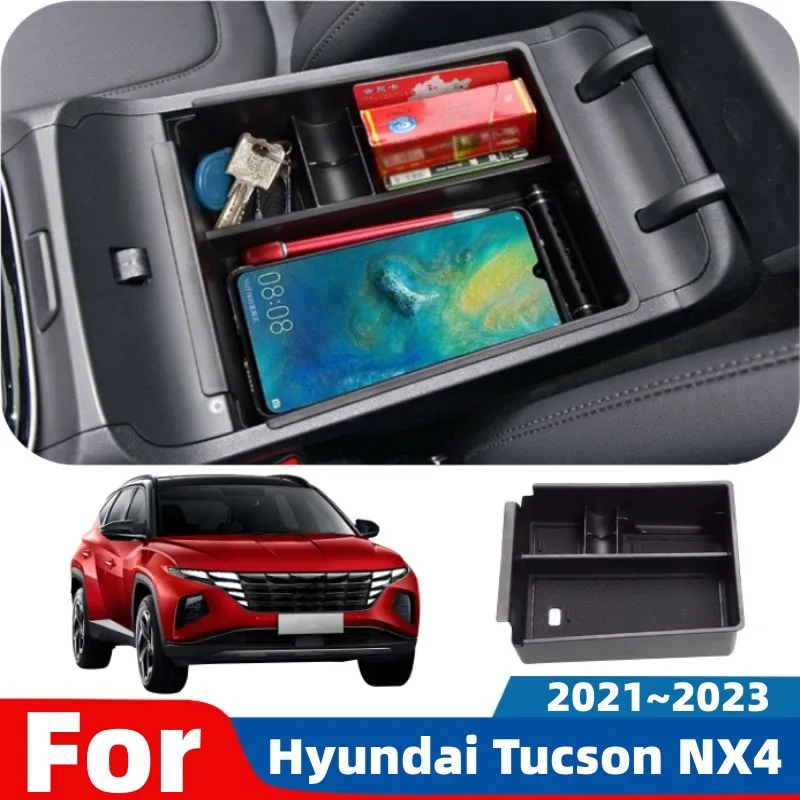 Auto-Mittelkonsolen-Armlehne, versteckte Aufbewahrungsbox für Hyundai Tucson NX4 2021 2022 2023, für ein ordentliches und ordentliches Auto-Innenzubehör Image