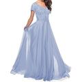Elegantes A-Linien-Mutter der Braut Kleid Herz-Ausschnitt und Falten Bodenlang Kurzarm Polyester