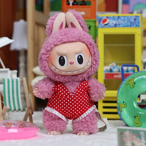 Kleidungsset Für Labubu Mode Kleidung Zubehör Outfit geeignet für 6,69 Zoll (17cm) Puppe Weiche Baumwollkleidung Ersatz keine Puppe NUR Kleidung Weihnachtsgeschenk Image