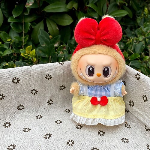 Bekleidungsset für 17 cm Puppen FürLabubu Modebekleidungszubehör Outfit geeignet für 6,69 Zoll (17 cm) Puppe Weiche Baumwollbekleidung Ersatz Keine Puppe NUR Kleidung Weihnachtsgeschenk Image