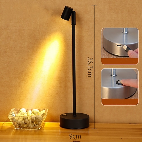 Moderne LED-Tischlampe in warmweiß, für Wohnzimmer, Schlafzimmer, Büro, Nachttisch und Bücherregal. Image