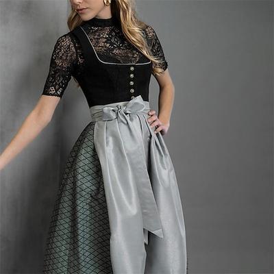 Karneval Oktoberfestbier Kostüm Kleid Dirndl Trachtenkleider Dienstmädchen Bayerisch Deutsch Wiesn Damen Karneval Bier Festival Stoff im traditionellen Stil Kleid Schürze Image