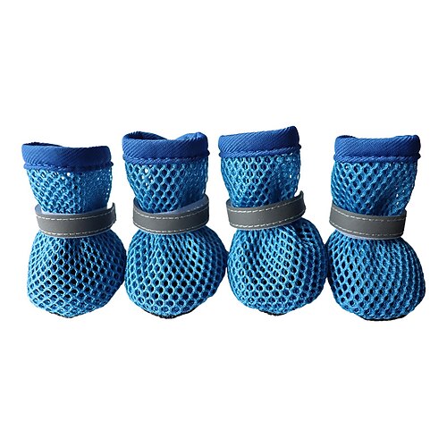 Mesh-Hundeschuhe, Haustierstiefel, atmungsaktive Hundeschuhe für kleine Hunde, wasserdichte Haustiersandalen mit rutschfester Sohle und Reißverschluss, langlebiger Haustierpfotenschutz für heißen Image