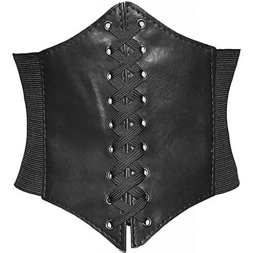 Retro Vintage Punk Gothic Mittelalterlich Unterbrust Korsett Wikinger Elfen Kostüm Damen Keltisch Seeräuber Fantasie Korsett Ganzjahres Image