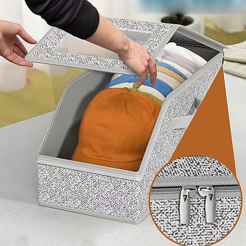 Vliesstoff Aufbewahrungsboxen Rechteck Geometrische Muster Zuhause Organisation Lager 1 Stück Image