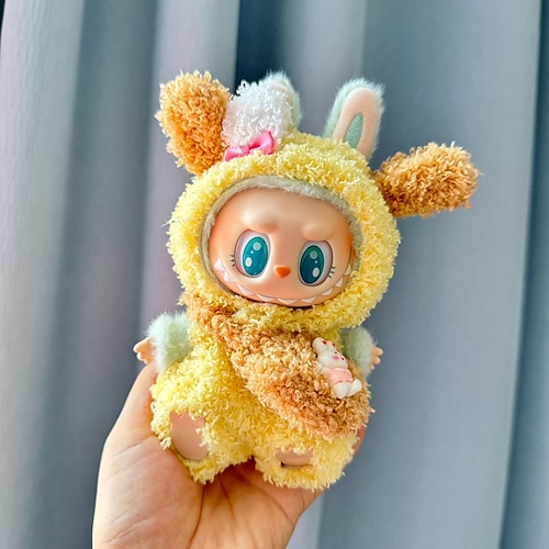 Kleider für Labubu Puppen Fluffy Pig Outfit für 17 cm Labulabu Puppen Puppe nicht enthalten