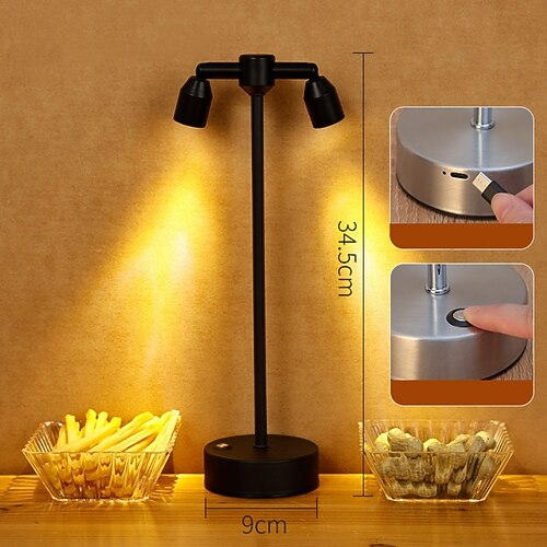 Moderne LED-Tischlampe in warmweiß, für Wohnzimmer, Schlafzimmer, Büro, Nachttisch und Bücherregal. Image